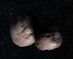 A Kuiper Belt Pair? Artist’s Concept of 2014 MU69 as a Binary Object