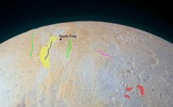 The Frozen Canyons of Pluto's North Pole (Annotated)