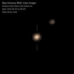 Pluto and Charon in Color: Pluto-Centric View