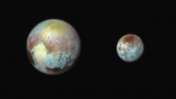 Pluto and Charon in False Color Show Compositional Diversity