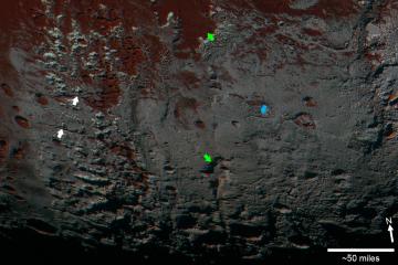 Pluto's Methane Snowcaps on the Edge of Darkness (non-annotated)