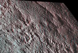 Pluto's Bladed Terrain in 3-D