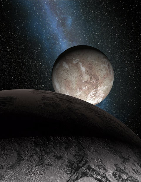 Pluto Charon from Ron Miller